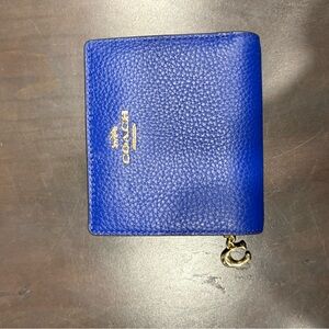 Coach Royal Blue Pebbled Leather Wallet
